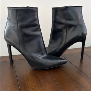 Nine West Black Leather Stiletto Ankle Boot